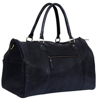 Γνήσια Δερμάτινη Vintage Τσάντα Ταξιδιού - Μαύρη