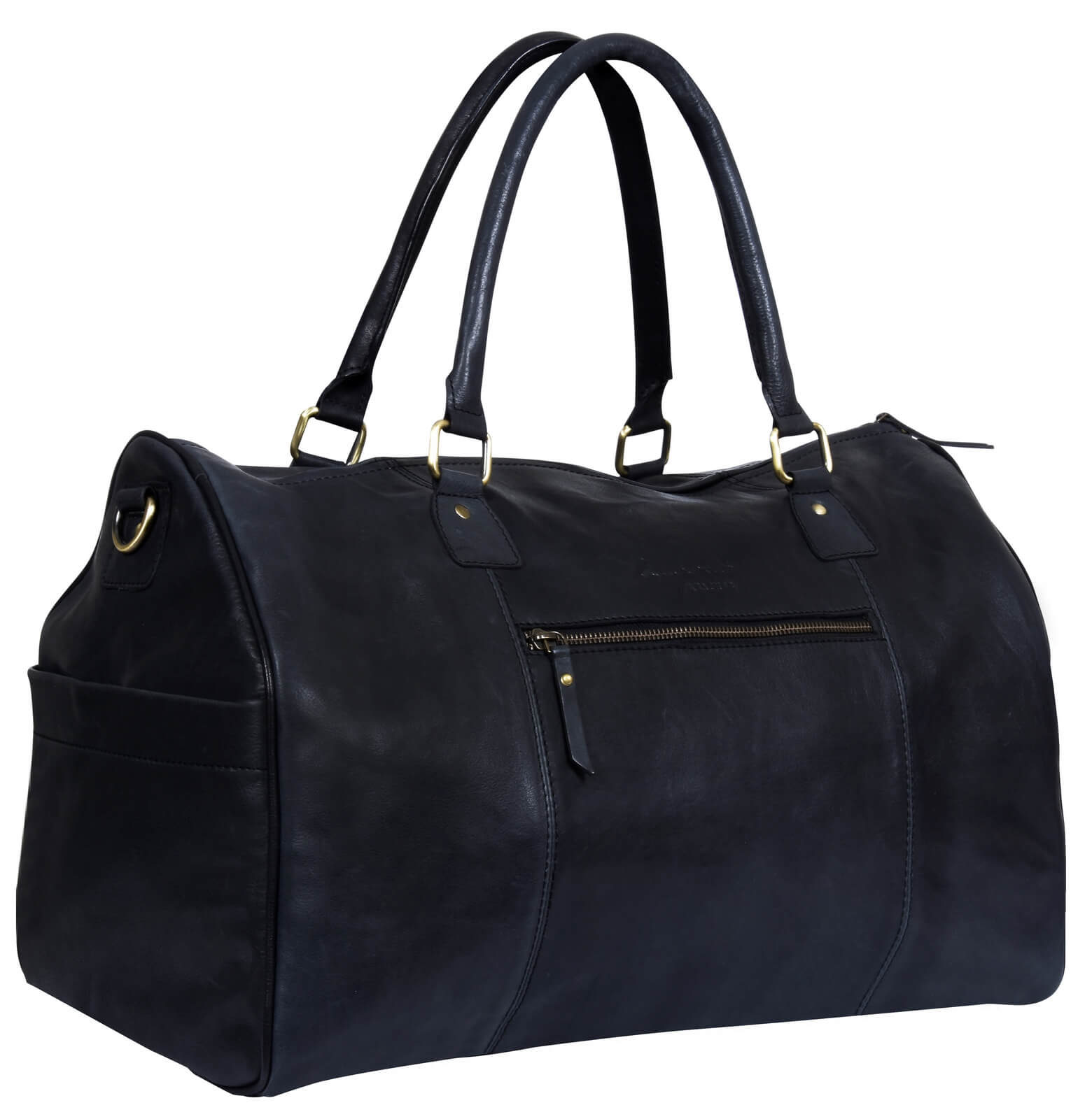 Γνήσια Δερμάτινη Vintage Τσάντα Ταξιδιού - Μαύρη