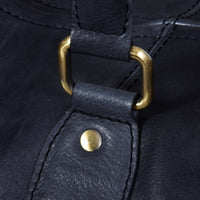 Γνήσια Δερμάτινη Vintage Τσάντα Ταξιδιού - Μαύρη