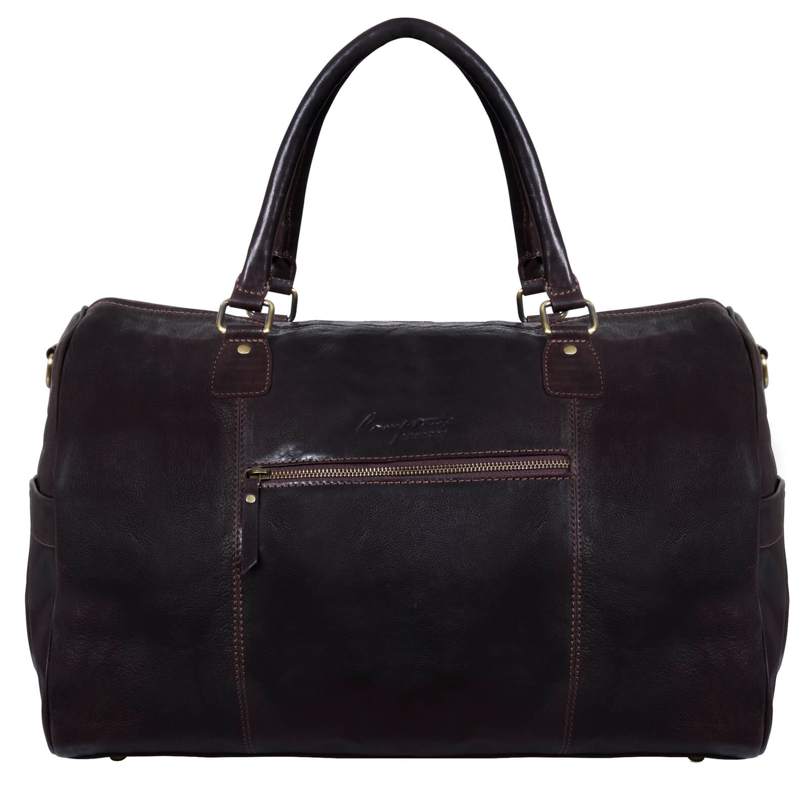 Γνήσια Δερμάτινη Vintage Τσάντα Ταξιδιού - Καφέ