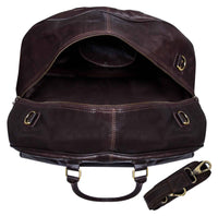 Γνήσια Δερμάτινη Vintage Τσάντα Ταξιδιού - Καφέ