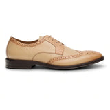 Lorenzo - Ανδρικά Oxfords σε χρώμα ιβουάρ, γυαλιστερό δέρμα