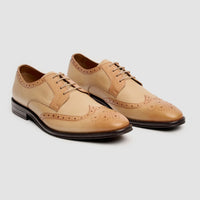 Lorenzo - Ανδρικά Oxfords σε χρώμα ιβουάρ, γυαλιστερό δέρμα
