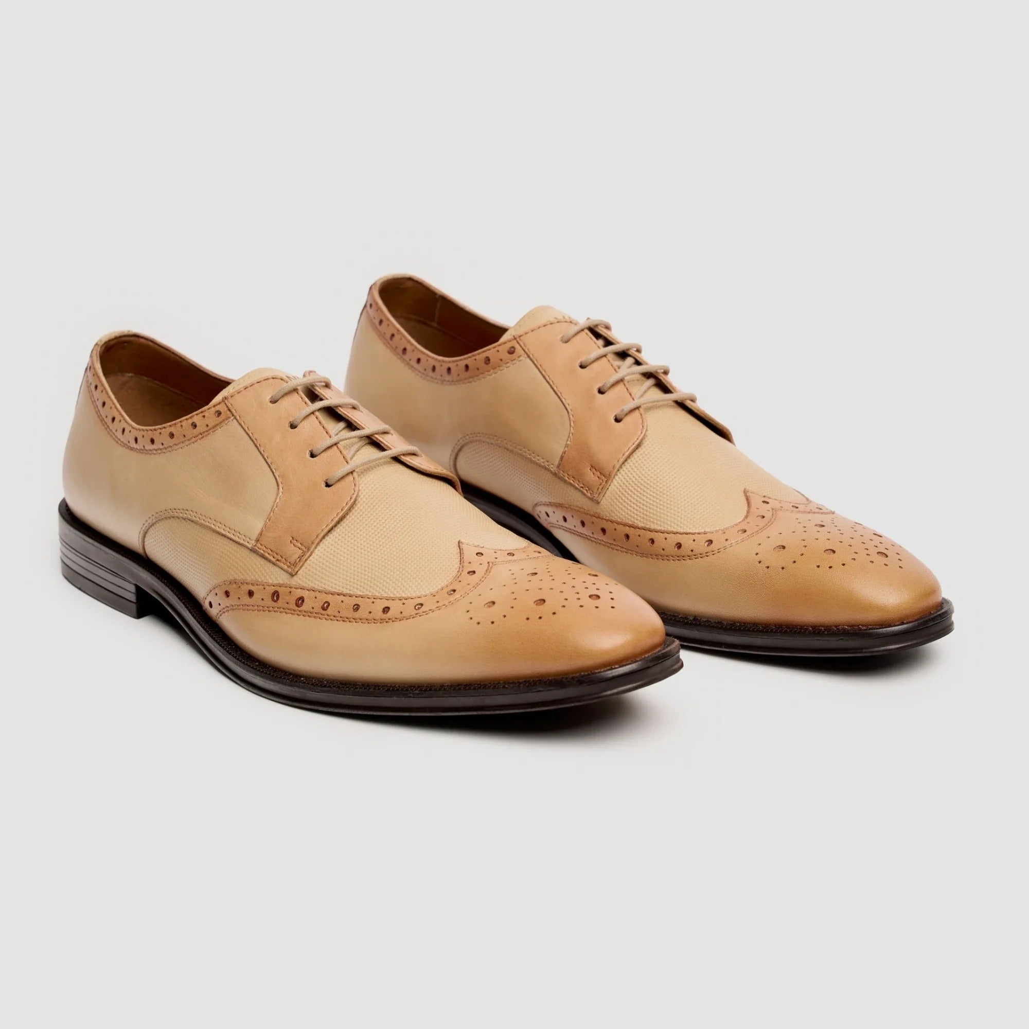 Lorenzo - Ανδρικά Oxfords σε χρώμα ιβουάρ, γυαλιστερό δέρμα