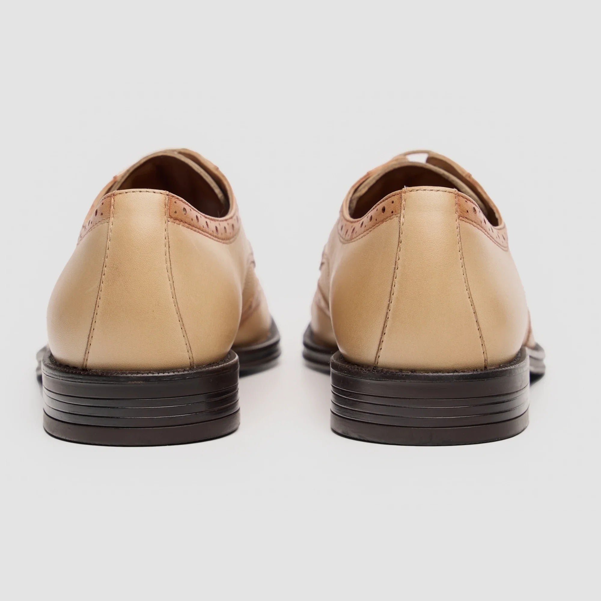 Lorenzo - Ανδρικά Oxfords σε χρώμα ιβουάρ, γυαλιστερό δέρμα