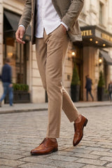 Lorenzo - Ανδρικά Oxfords σε καφέ χρώμα από γυαλιστερό δέρμα