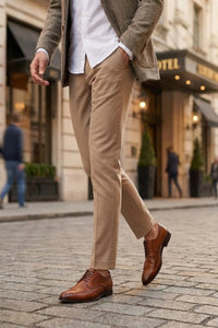 Lorenzo - Ανδρικά Oxfords σε καφέ χρώμα από γυαλιστερό δέρμα