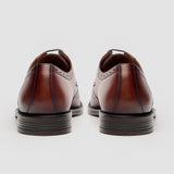 Lorenzo - Ανδρικά Oxfords σε καφέ χρώμα από γυαλιστερό δέρμα