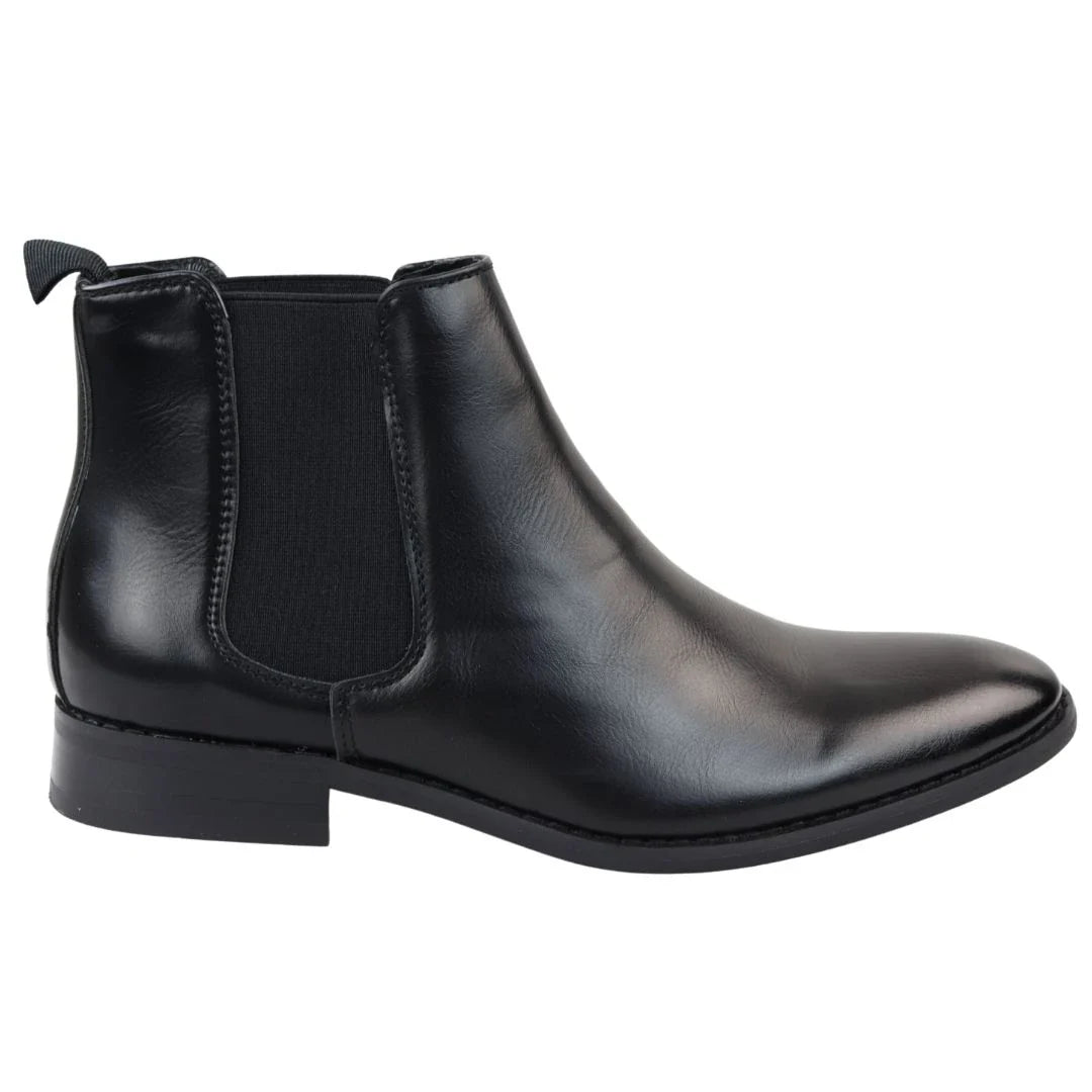 Ανδρικά μποτάκια Chelsea Slip-On σε μαύρο χρώμα
