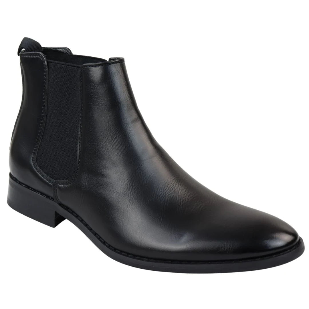Ανδρικά μποτάκια Chelsea Slip-On σε μαύρο χρώμα