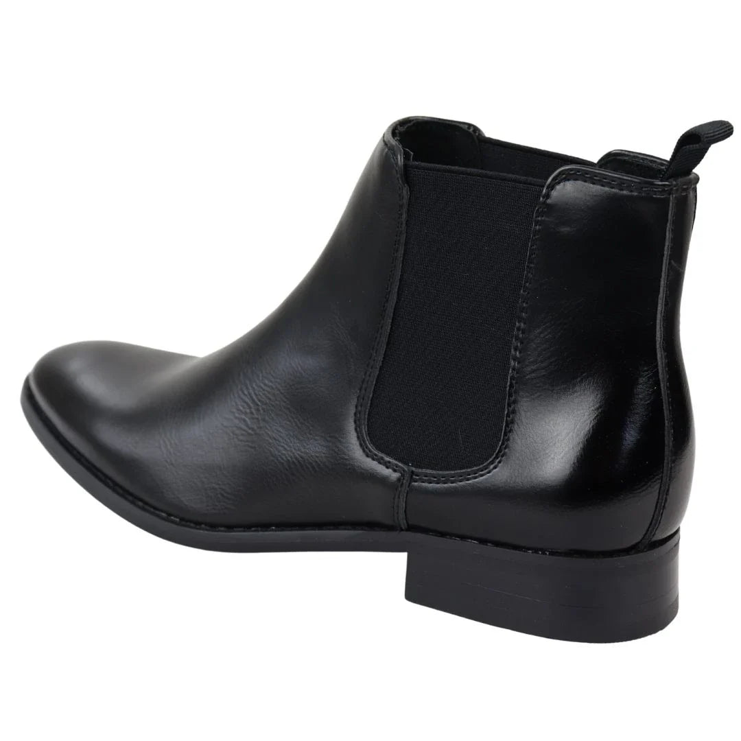 Ανδρικά μποτάκια Chelsea Slip-On σε μαύρο χρώμα