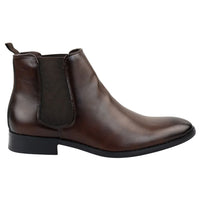 Ανδρικά καφέ μποτάκια Chelsea Slip-On μέχρι τον αστράγαλο