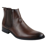Ανδρικά καφέ μποτάκια Chelsea Slip-On μέχρι τον αστράγαλο