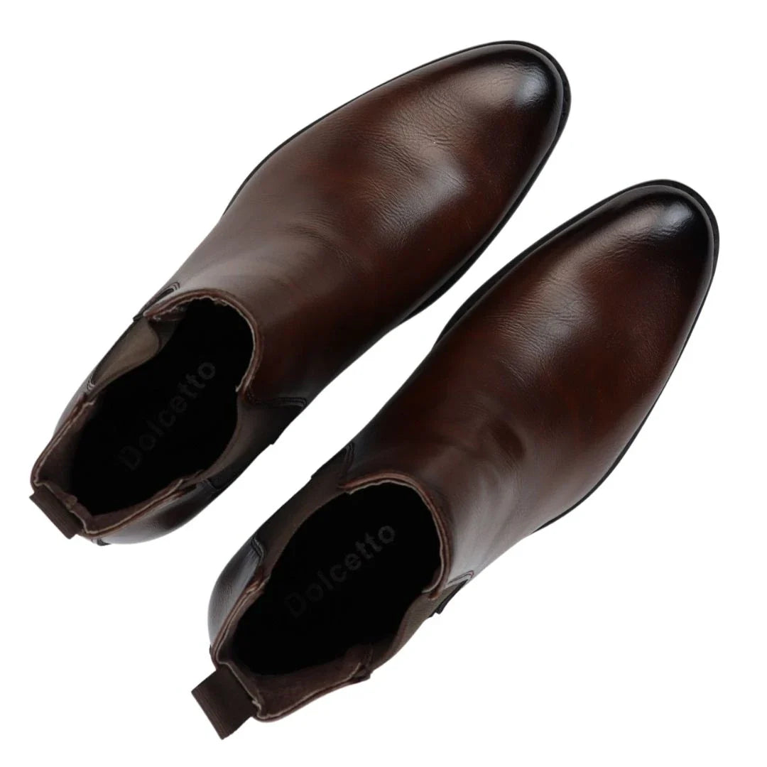 Ανδρικά καφέ μποτάκια Chelsea Slip-On μέχρι τον αστράγαλο