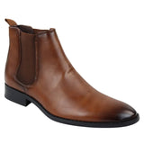 Ανδρικά μποτάκια Chelsea Slip On σε καφέ χρώμα