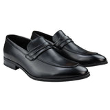 Ανδρικά Μοκασίνια Μαύρα Loafers με Δερμάτινη Επένδυση Slip On, Κομψά Επίσημα Παπούτσια