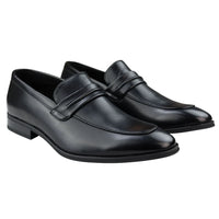 Ανδρικά Μοκασίνια Μαύρα Loafers με Δερμάτινη Επένδυση Slip On, Κομψά Επίσημα Παπούτσια
