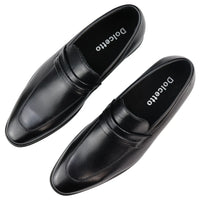 Ανδρικά Μοκασίνια Μαύρα Loafers με Δερμάτινη Επένδυση Slip On, Κομψά Επίσημα Παπούτσια