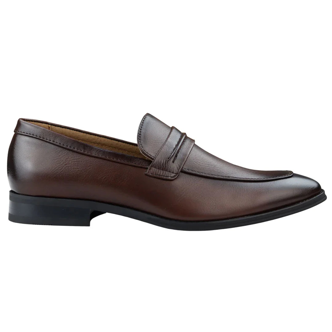 Ανδρικά Μοκασίνια σε Καφέ Χρώμα, Slip On, Επίσημα Παπούτσια με Δερμάτινη Επένδυση