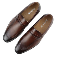 Ανδρικά Μοκασίνια σε Καφέ Χρώμα, Slip On, Επίσημα Παπούτσια με Δερμάτινη Επένδυση