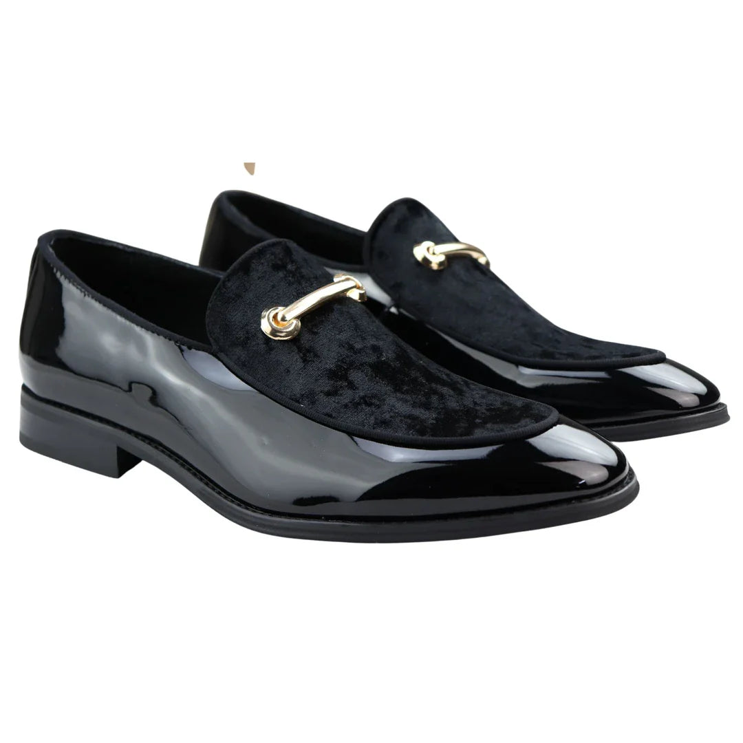 Ανδρικά Μοκασίνια Loafers από Δέρμα, Μαύρη Επένδυση, Slip On, Βελούδινα, Έξυπνα Επίσημα Παπούτσια