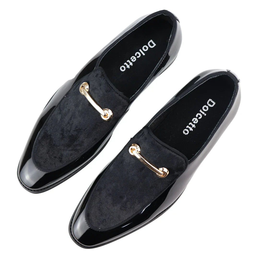 Ανδρικά Μοκασίνια Loafers από Δέρμα, Μαύρη Επένδυση, Slip On, Βελούδινα, Έξυπνα Επίσημα Παπούτσια