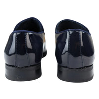 Ανδρικά Μοκασίνια Loafers από Δέρμα, Μπλε Επένδυση, Slip On, Βελούδινα, Έξυπνα Επίσημα Παπούτσια