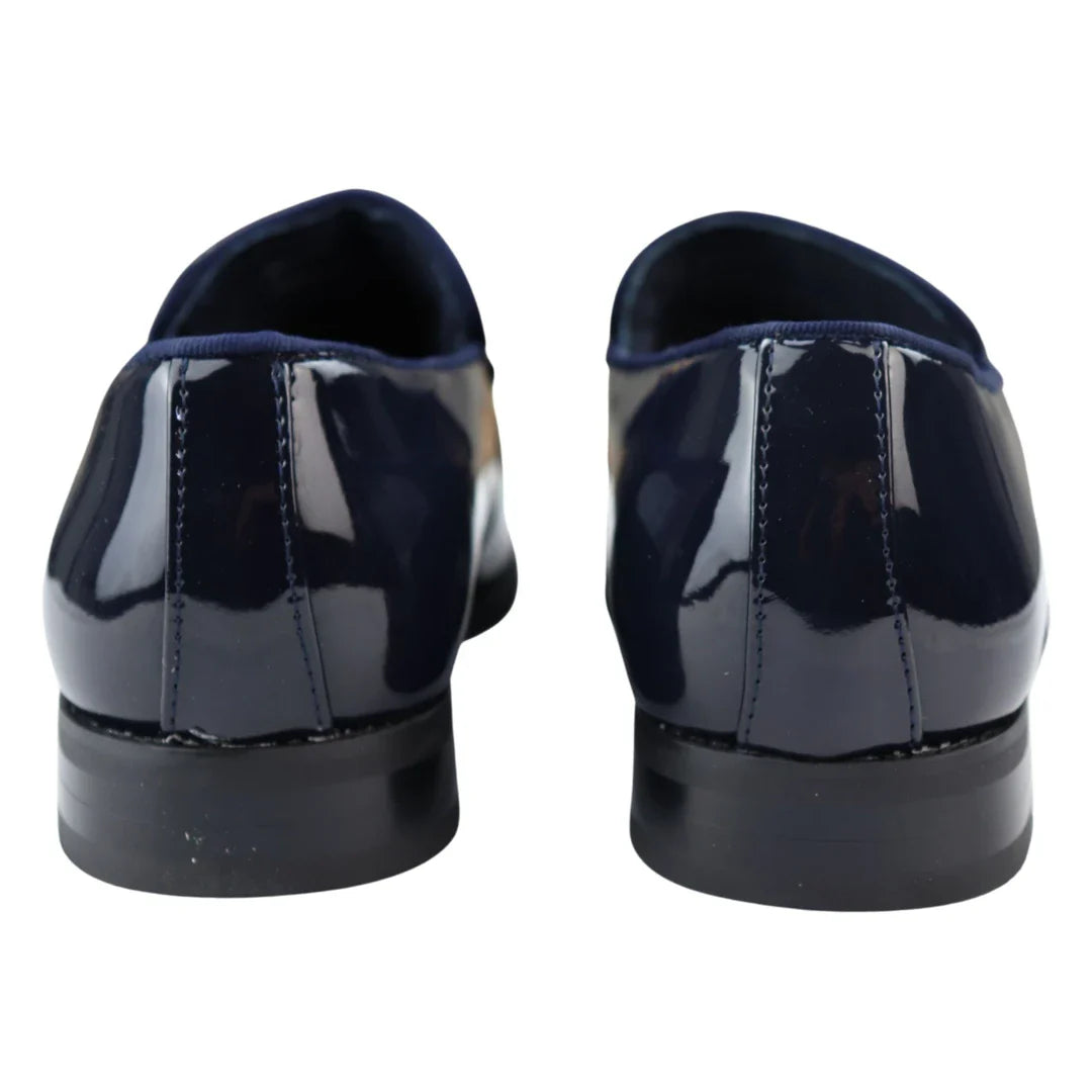 Ανδρικά Μοκασίνια Loafers από Δέρμα, Μπλε Επένδυση, Slip On, Βελούδινα, Έξυπνα Επίσημα Παπούτσια