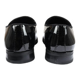Ανδρικά Slip On Loafers με Φούντες από Βελούδο και Λεπτομέρειες σε Μαύρο Λουστρίνι