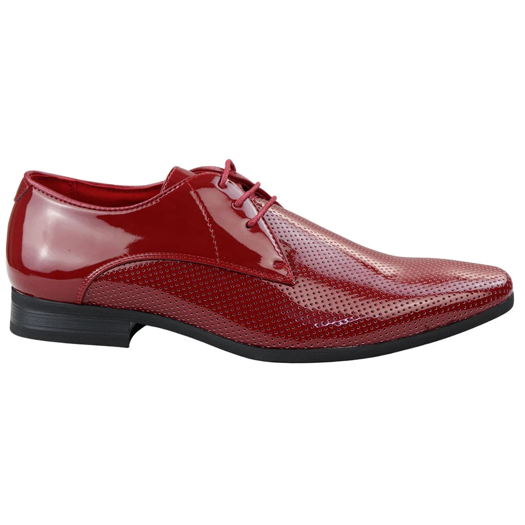 Ανδρικά Παπούτσια Smart Formal Διάτρητα, Μυτερά, Δερμάτινα, Κόκκινα, Λουστρίνι PU