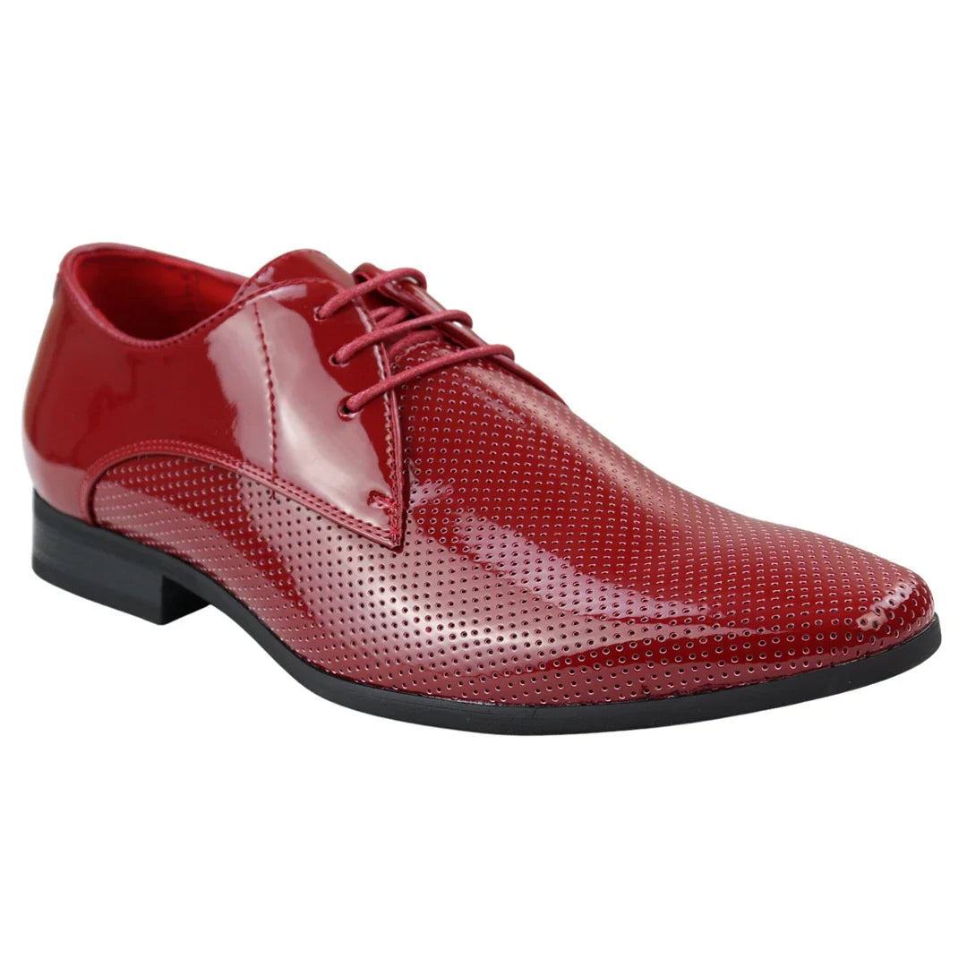 Ανδρικά Παπούτσια Smart Formal Διάτρητα, Μυτερά, Δερμάτινα, Κόκκινα, Λουστρίνι PU