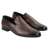 Ανδρικά καφέ παπούτσια Loafer με slip-on