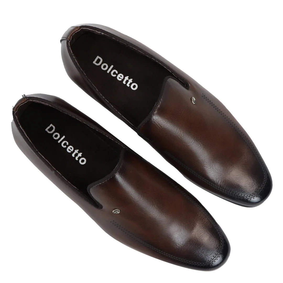 Ανδρικά καφέ παπούτσια Loafer με slip-on