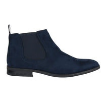 Ανδρικές μπότες Chelsea Slip On σε μπλε χρώμα από σουέτ με επένδυση από δέρμα