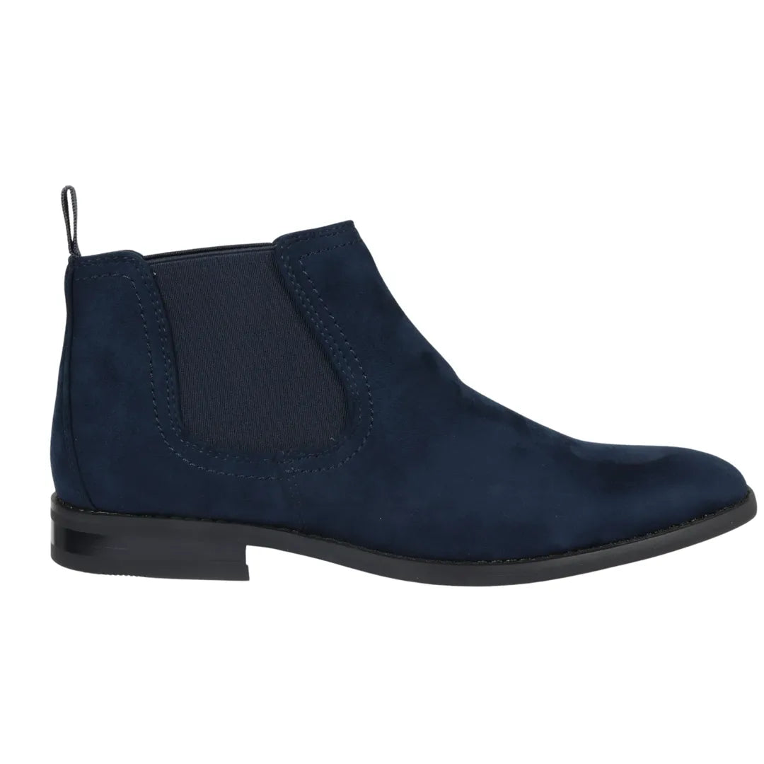Ανδρικές μπότες Chelsea Slip On σε μπλε χρώμα από σουέτ με επένδυση από δέρμα