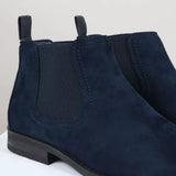 Ανδρικές μπότες Chelsea Slip On σε μπλε χρώμα από σουέτ με επένδυση από δέρμα