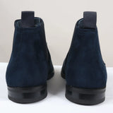 Ανδρικές μπότες Chelsea Slip On σε μπλε χρώμα από σουέτ με επένδυση από δέρμα