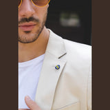 Mario - Ανδρικό Καλοκαιρινό Κοστούμι 2 Τεμαχίων Μπεζ Γραφείο Γάμου Κλασικό Ιταλικό