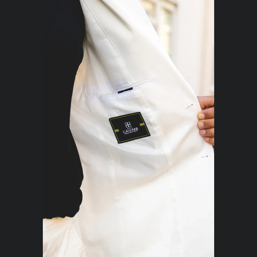 Mario - Ανδρικό Καλοκαιρινό Κοστούμι 2 Τεμαχίων Κρεμ Γραφείο Γάμος Κλασικό Ιταλικό