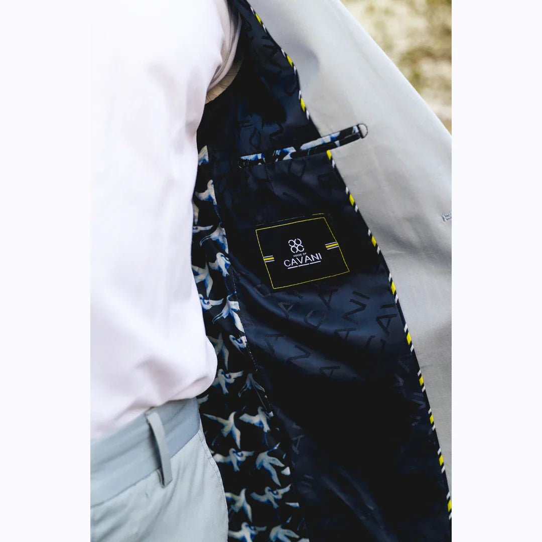 Mario - Ανδρικό Καλοκαιρινό Κοστούμι 2 Τεμαχίων Ανοιχτό Μπλε Γραφείο Γάμος Κλασικό Ιταλικό