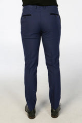 Mark - Ανδρικό Καρό Κοστούμι 3 Τεμαχίων σε Σκούρο Μπλε Σκούρο Μπλε