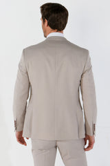 Mayfair - Ανδρικό Μπεζ Σακάκι Birdseye Tailored Fit