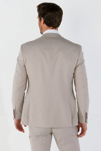 Mayfair - Ανδρικό Μπεζ Σακάκι Birdseye Tailored Fit