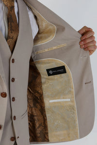 Mayfair - Ανδρικό Μπεζ Σακάκι Birdseye Tailored Fit