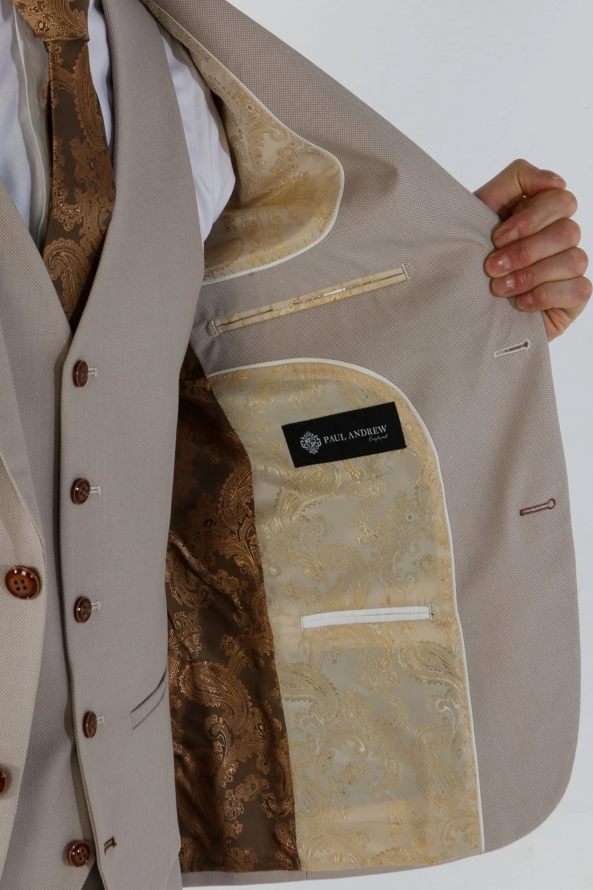 Mayfair - Ανδρικό Μπεζ Σακάκι Birdseye Tailored Fit