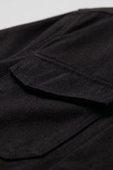 Ανδρικό μαύρο βαμβακερό μπουφάν Twill - Trucker Overshirt