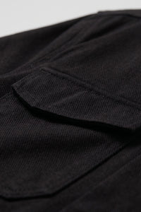 Ανδρικό μαύρο βαμβακερό μπουφάν Twill - Trucker Overshirt