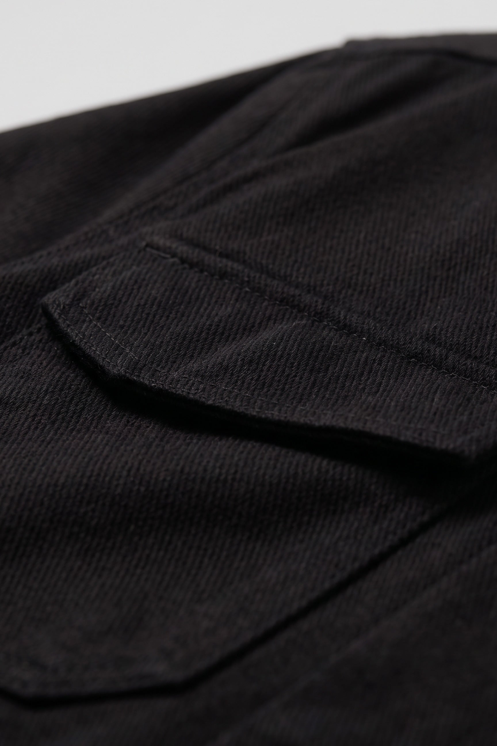 Ανδρικό μαύρο βαμβακερό μπουφάν Twill - Trucker Overshirt