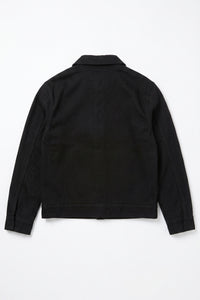 Ανδρικό μαύρο βαμβακερό μπουφάν Twill - Trucker Overshirt
