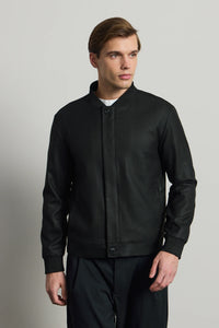 Ανδρικό μαύρο μίνιμαλ μπουφάν Smart Bomber